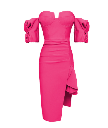 Puff Sleeve Ruffle Bandage Skirt for Women