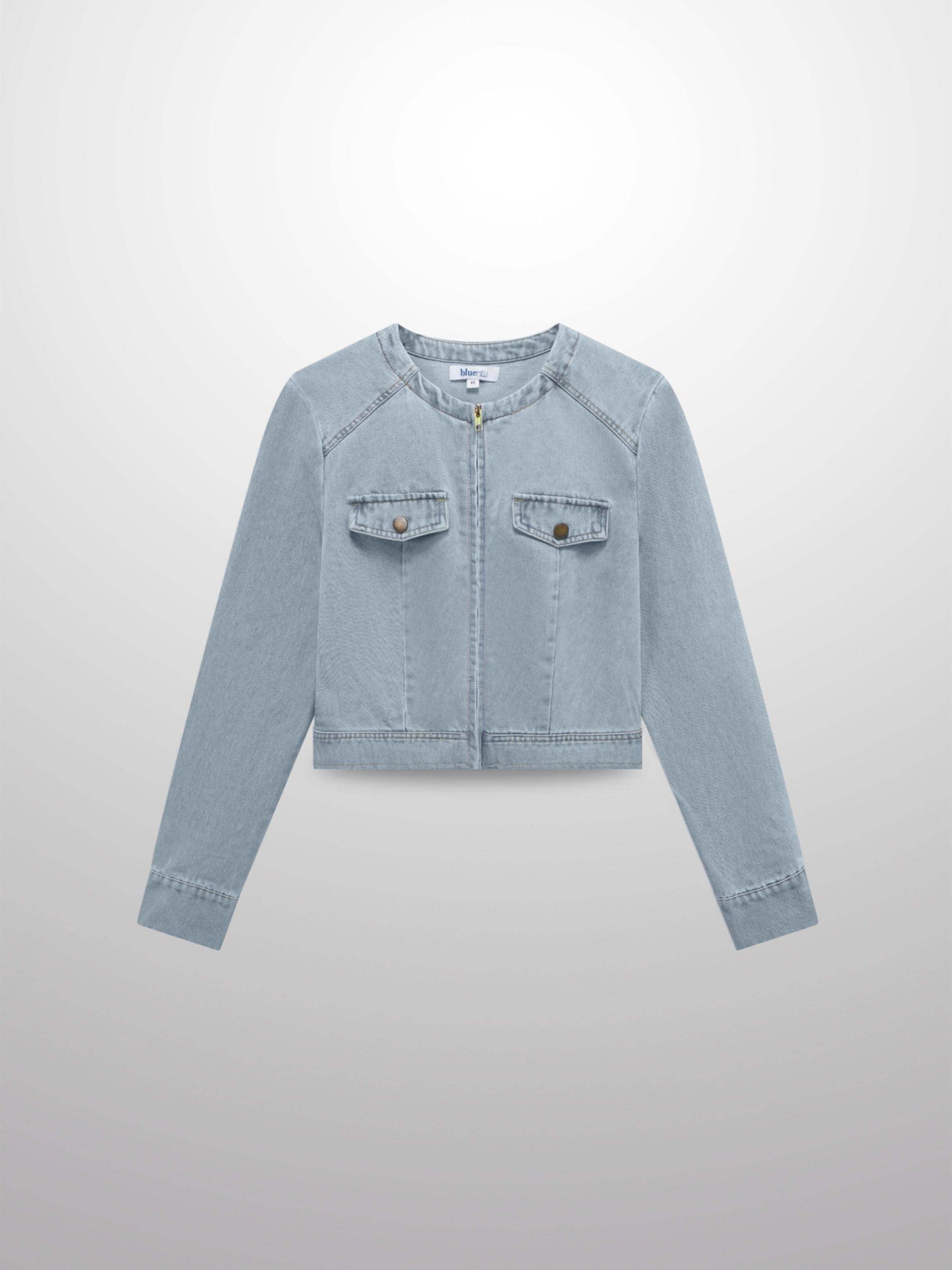 Denim Bomber Jacket-Blue