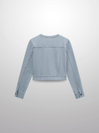 Denim Bomber Jacket-Blue