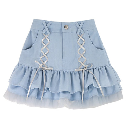 High Waist Denim Skirt for Women