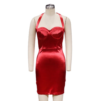 Halter Neck Slim Sleeveless Skirt for Women