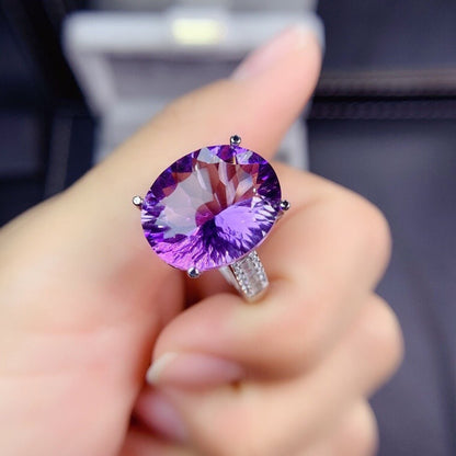 Women's Deep Purple Zircon Amethyst Simulation Ring
