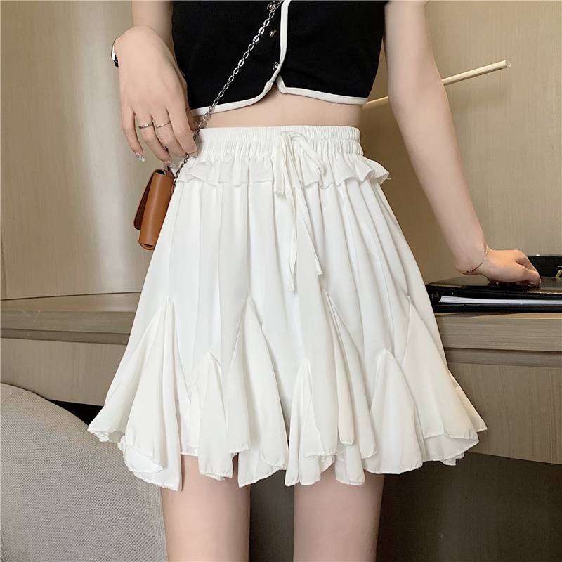 Irregular Chiffon Ruffled Skirt for Women