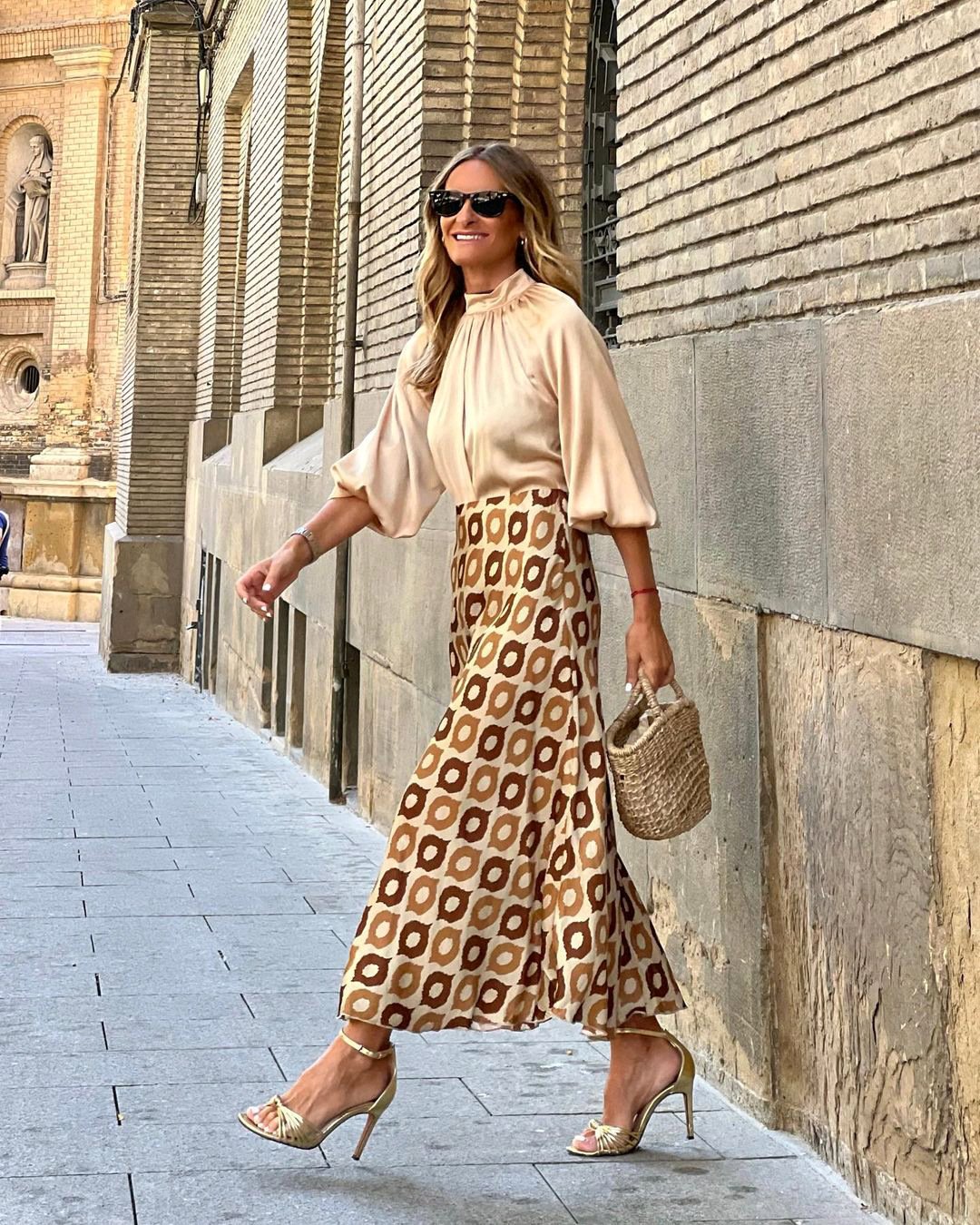 Polka Dot Printed Large Skirt for Women