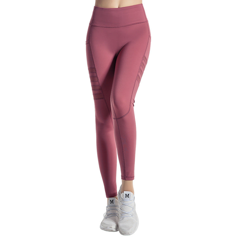Fashionable Mesh Stripe Yoga Pants for Women