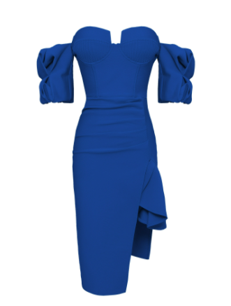 Puff Sleeve Ruffle Bandage Skirt for Women
