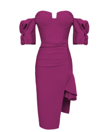 Puff Sleeve Ruffle Bandage Skirt for Women