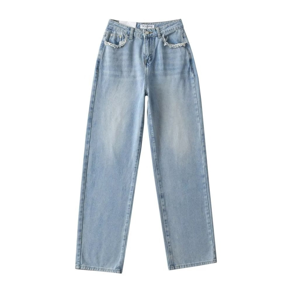 High-Waisted Straight Jeans for Women