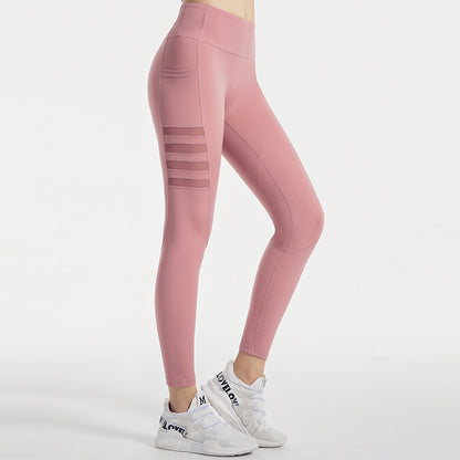 Fashionable Mesh Stripe Yoga Pants for Women
