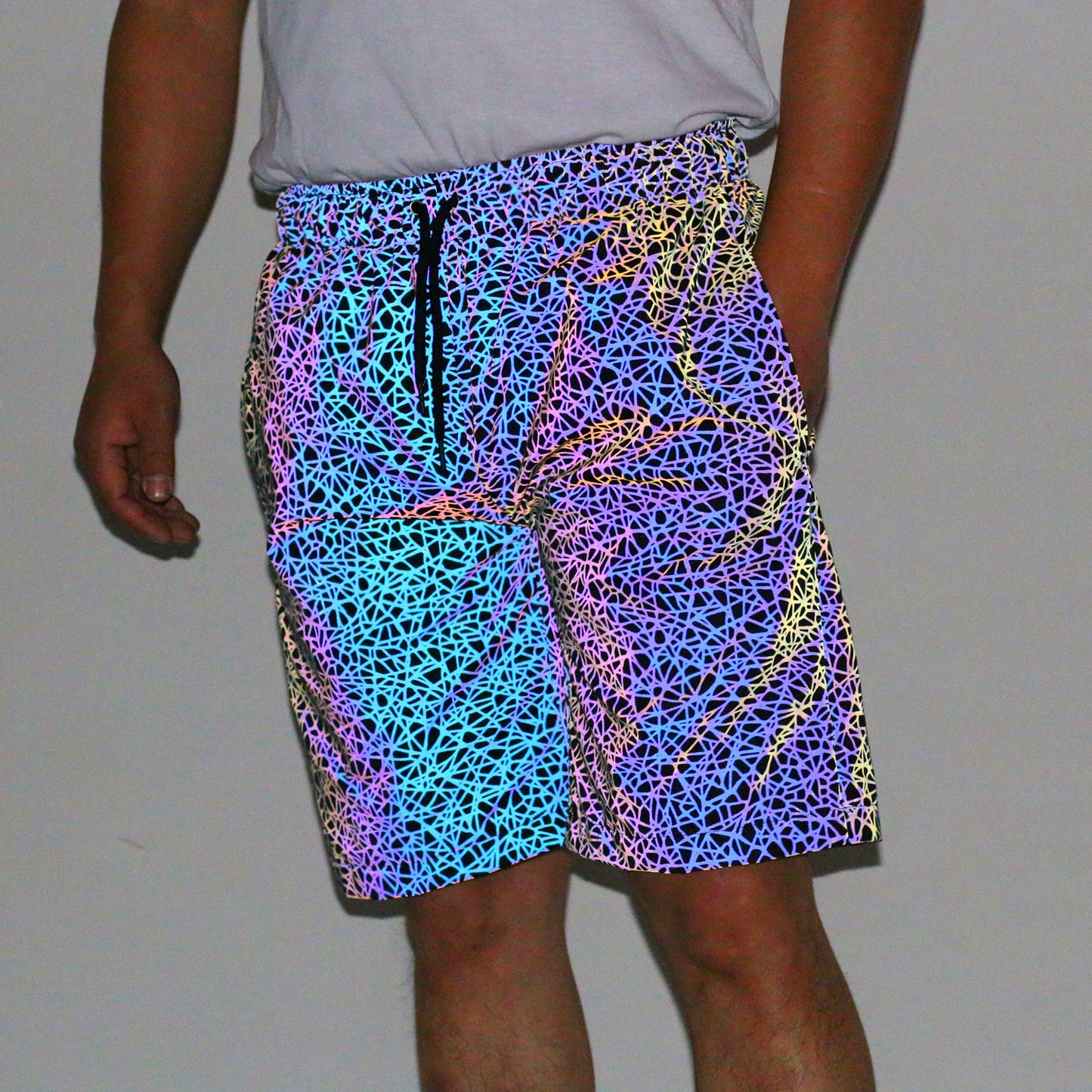 Reflective Color Five-Point Pants for Men and Women