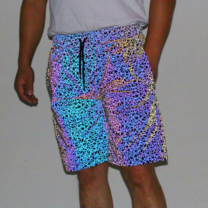 Reflective Color Five-Point Pants for Men and Women