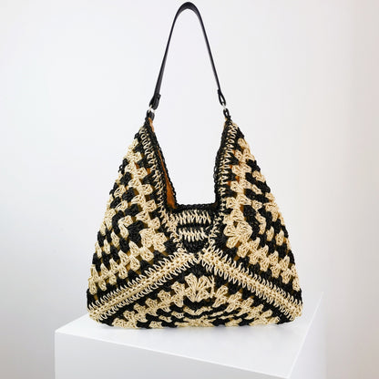 Women's Retro Handmade Woven Straw Shoulder Bag