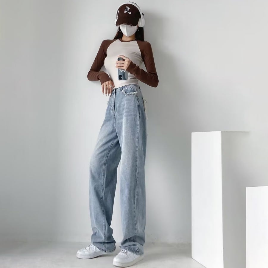 High-Waisted Straight Jeans for Women