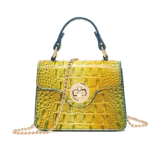 Makcr Joacbv Chic Women Crocodile Leather bags Mini Top-Handle Clutch Compact Evening Bag Stylish Accessory for Essentials
