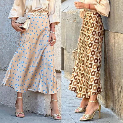 Polka Dot Printed Large Skirt for Women