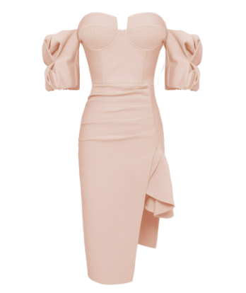 Puff Sleeve Ruffle Bandage Skirt for Women