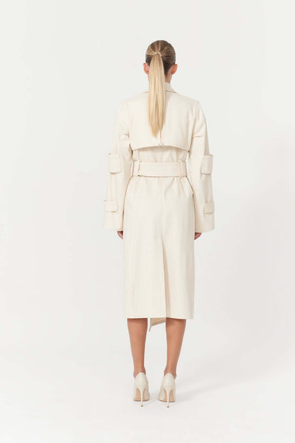 JENDUE Chaby Denim Jacket Trench Coat - Women's Long Coat