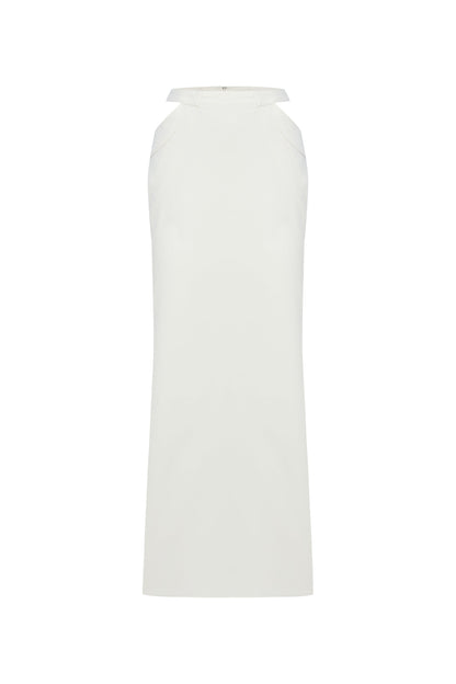 JENDUE Elena White Denim Maxi Skirt - Shop Long Skirts