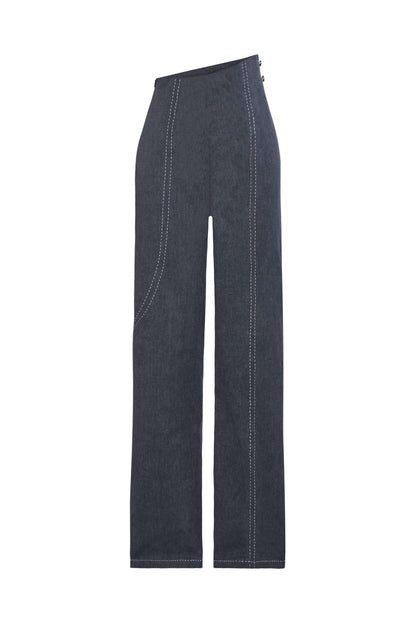 JENDUE Serendipity Denim Jean - Asymmetrical Waist Jeans