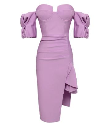 Puff Sleeve Ruffle Bandage Skirt for Women
