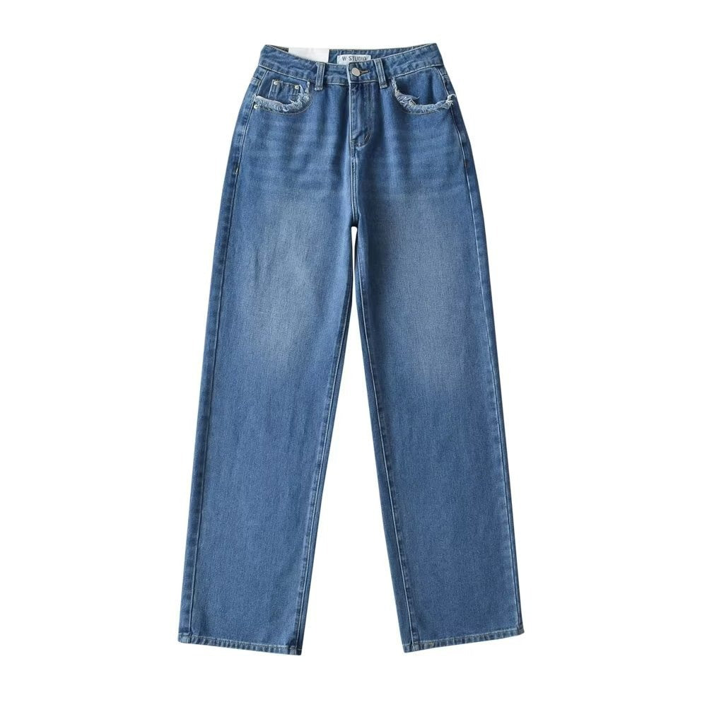 High-Waisted Straight Jeans for Women