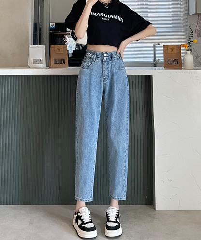 High Waist Straight Jeans for Women