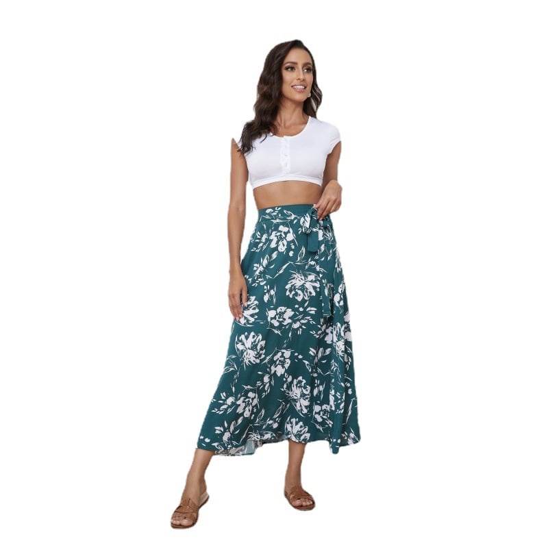 Floral Print Chiffon Skirt for Women
