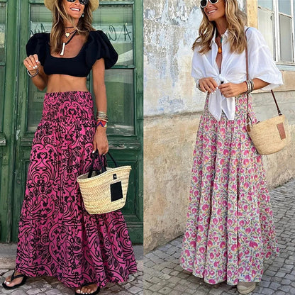 High Waisted Printed Skirt for Women