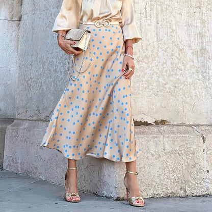 Polka Dot Printed Large Skirt for Women