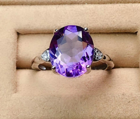 Women's Deep Purple Zircon Amethyst Simulation Ring