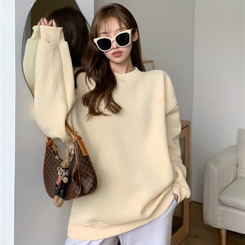 Weiyi Women's Blue Pullover Long Sleeve Chic Top