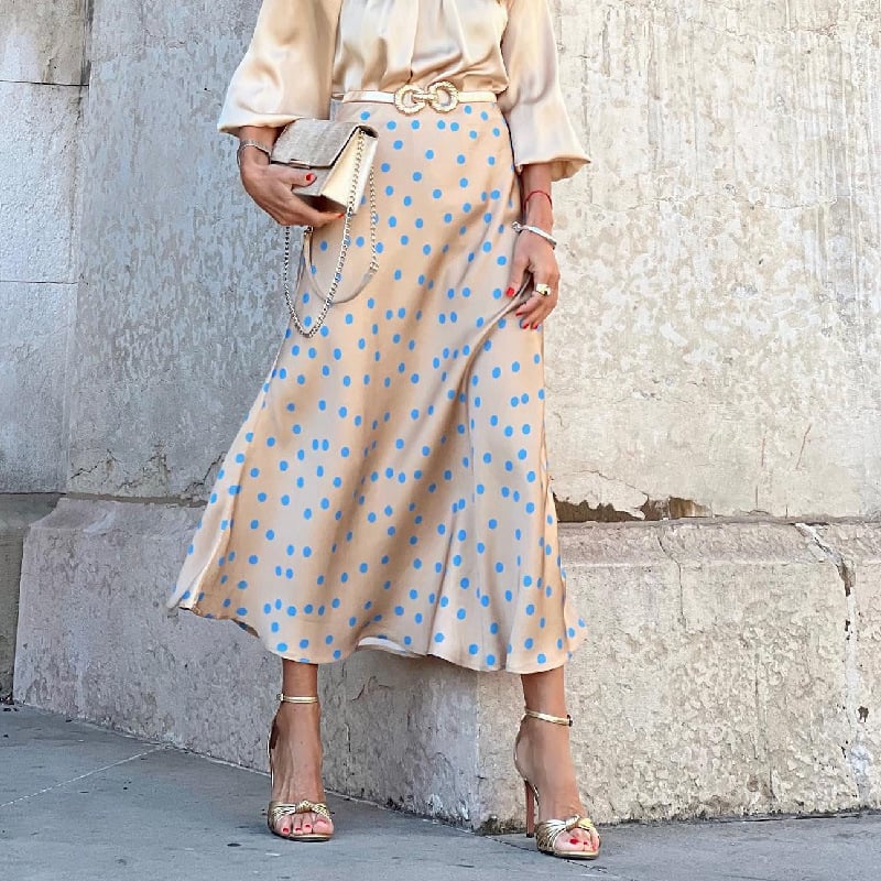 Polka Dot Printed Large Skirt for Women