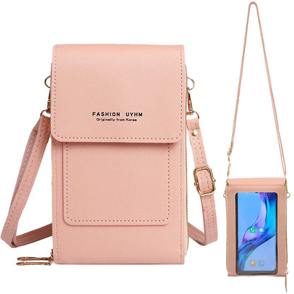 PORT&LOTUS Crossbody Bags for Women Cell Phone Purse Wallet Ladies Small Womens Handbags PU Leather Shoulder Bags Card Holder Pink 2